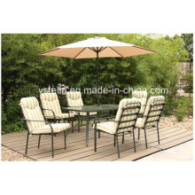 Patio al aire libre Muebles de comedor con sombrilla